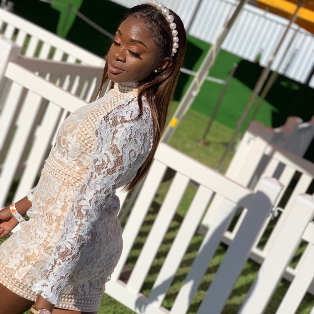 White Lace Mini Dress